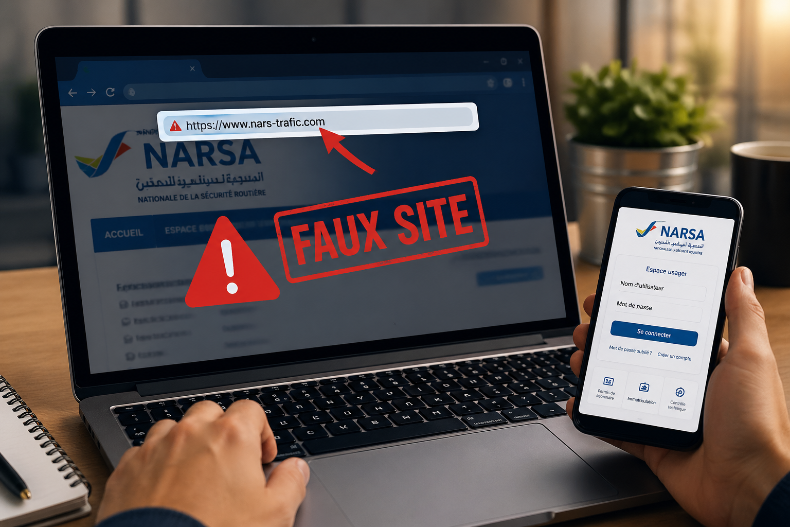 تحذير من موقع مزيف ينتحل هوية وكالة السلامة الطرقية